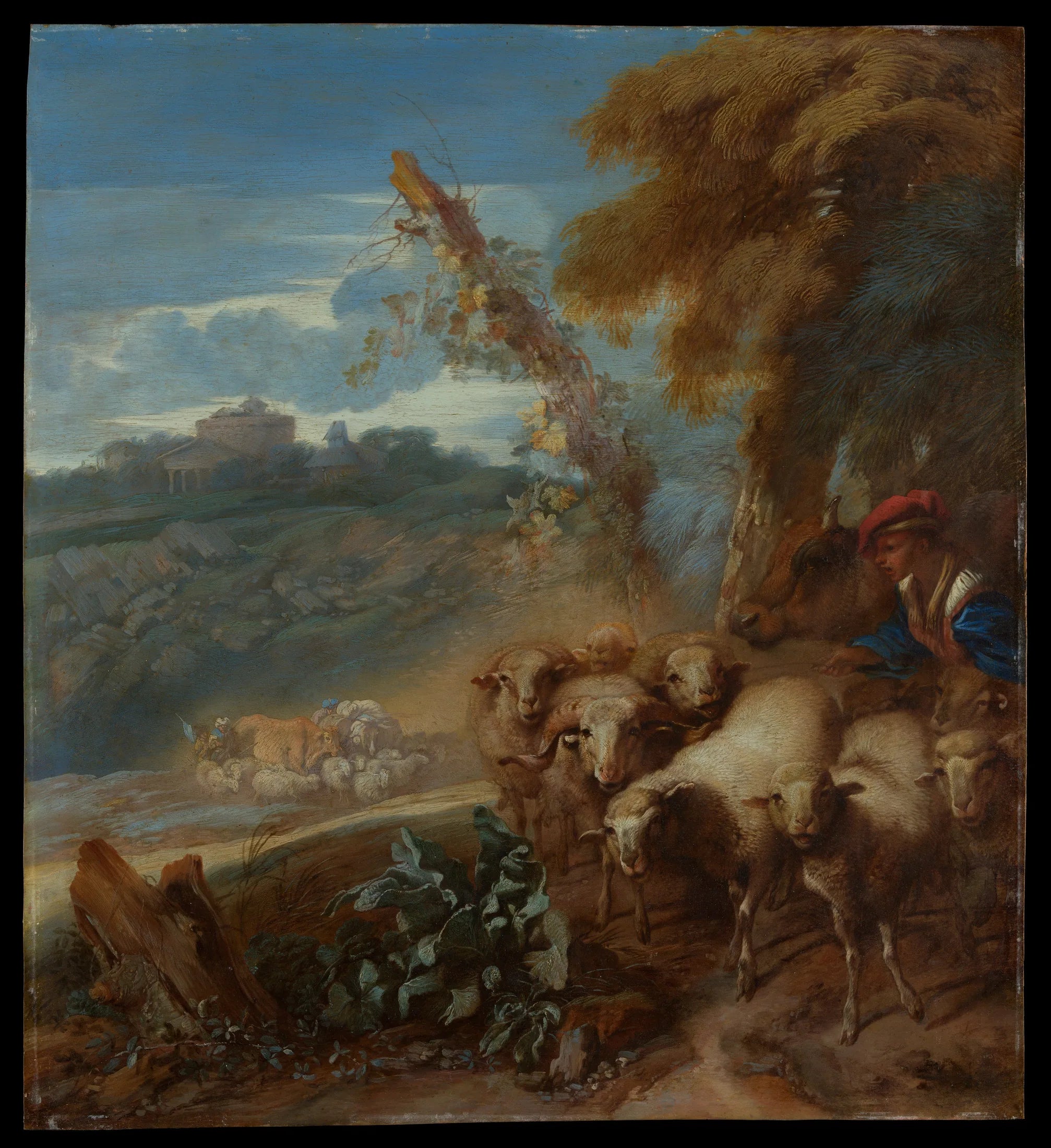 Paysage romain avec un berger et ses moutons - Giovanni Benedetto Castiglione image 1 reproduction réalisée par Alpha Reproduction