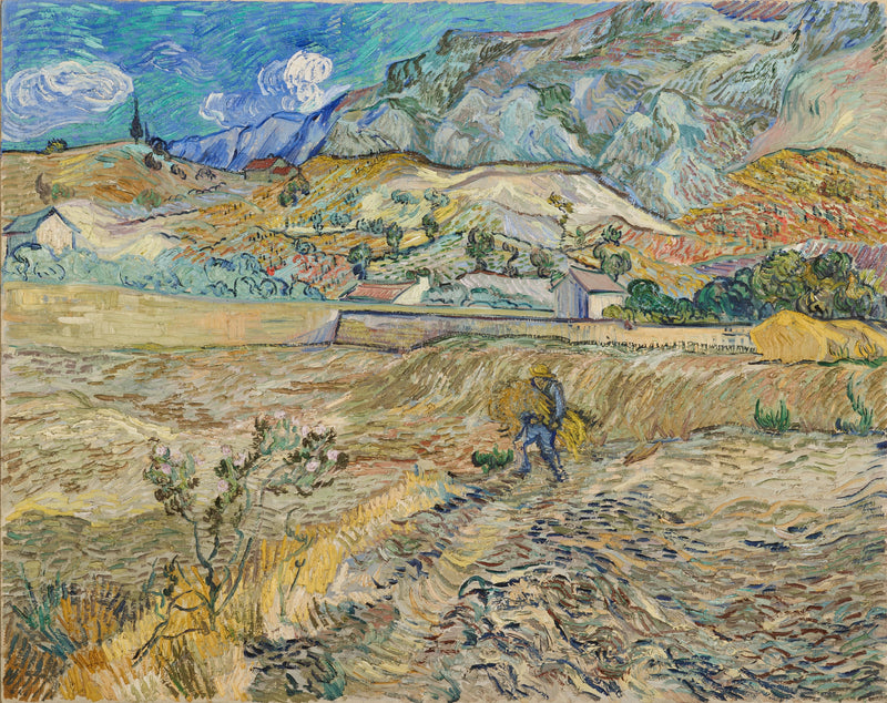 Paysage à Saint-Rémy avec paysan – Vincent van Gogh
