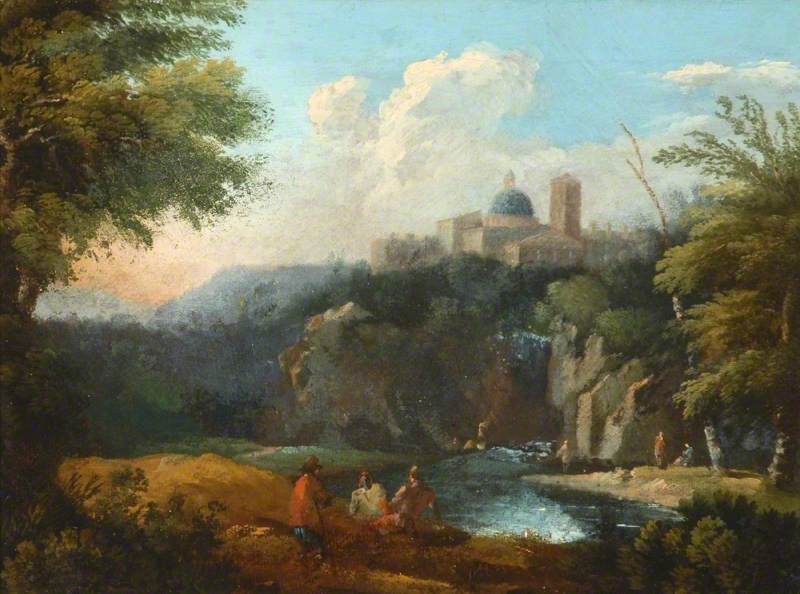 Paysage sauvage avec un château sur un éperon rocheux - Salvator Rosa