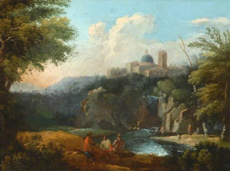 Paysage sauvage avec un château sur un éperon rocheux - Salvator Rosa image 1 tableau peint à l’huile sur toile