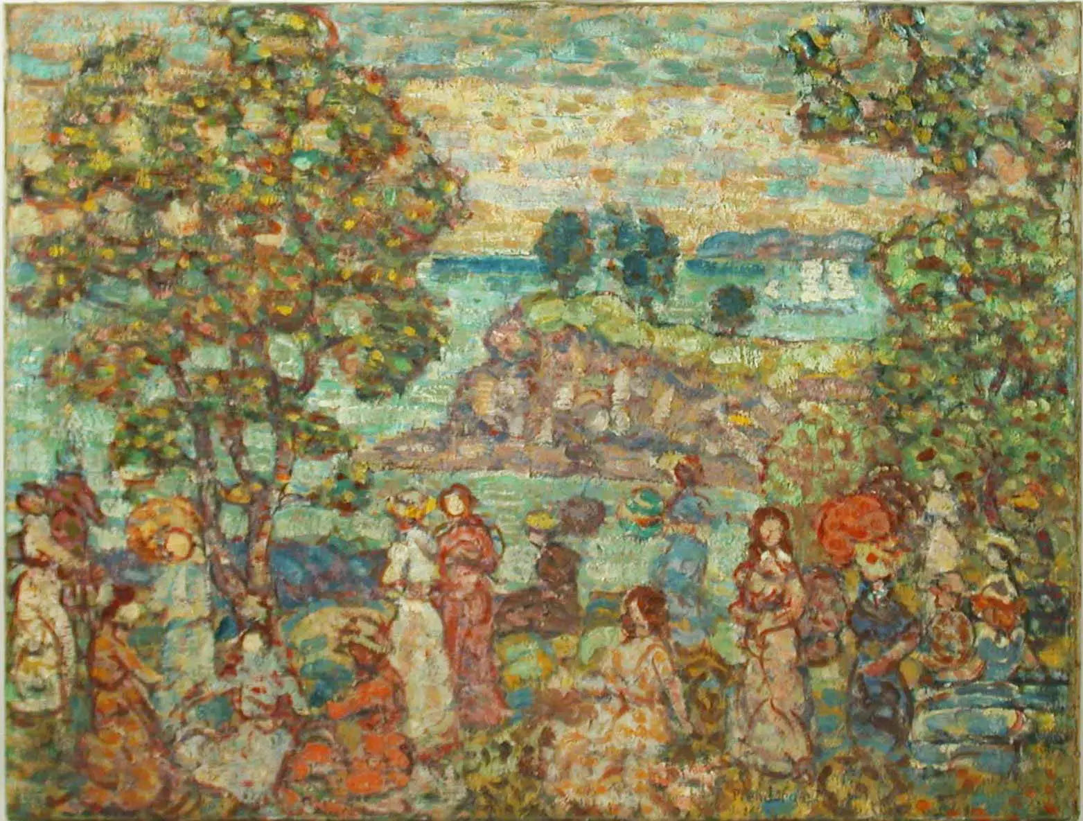 Paysage (scène de plage) - Maurice Prendergast image 1 tableau peint à l’huile sur toile
