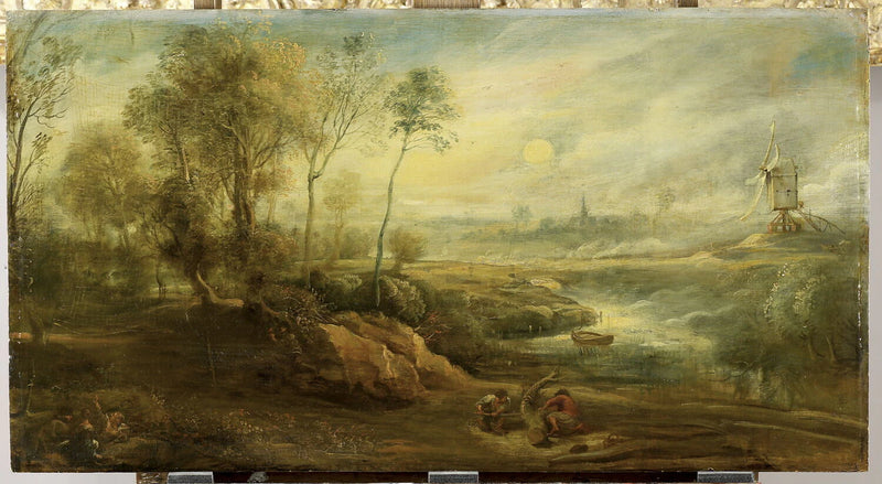 Paysage du soir à l'oiseleur, avec pleine lune - Peter Paul Rubens