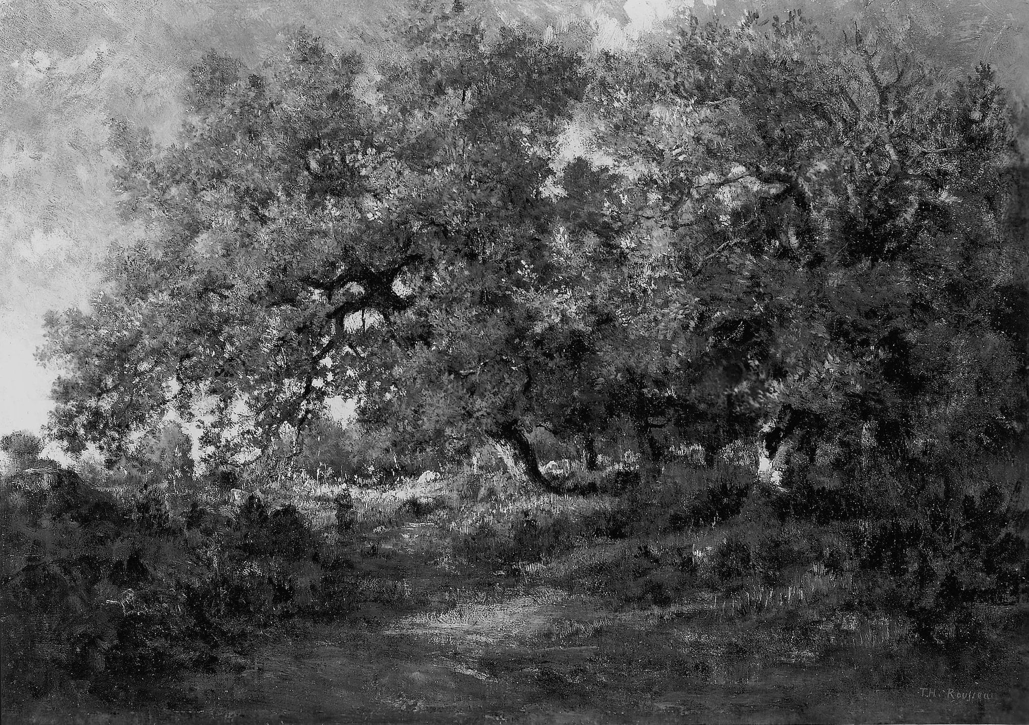 Paysage - Théodore Rousseau image 1 copie de tableau peinte à la main