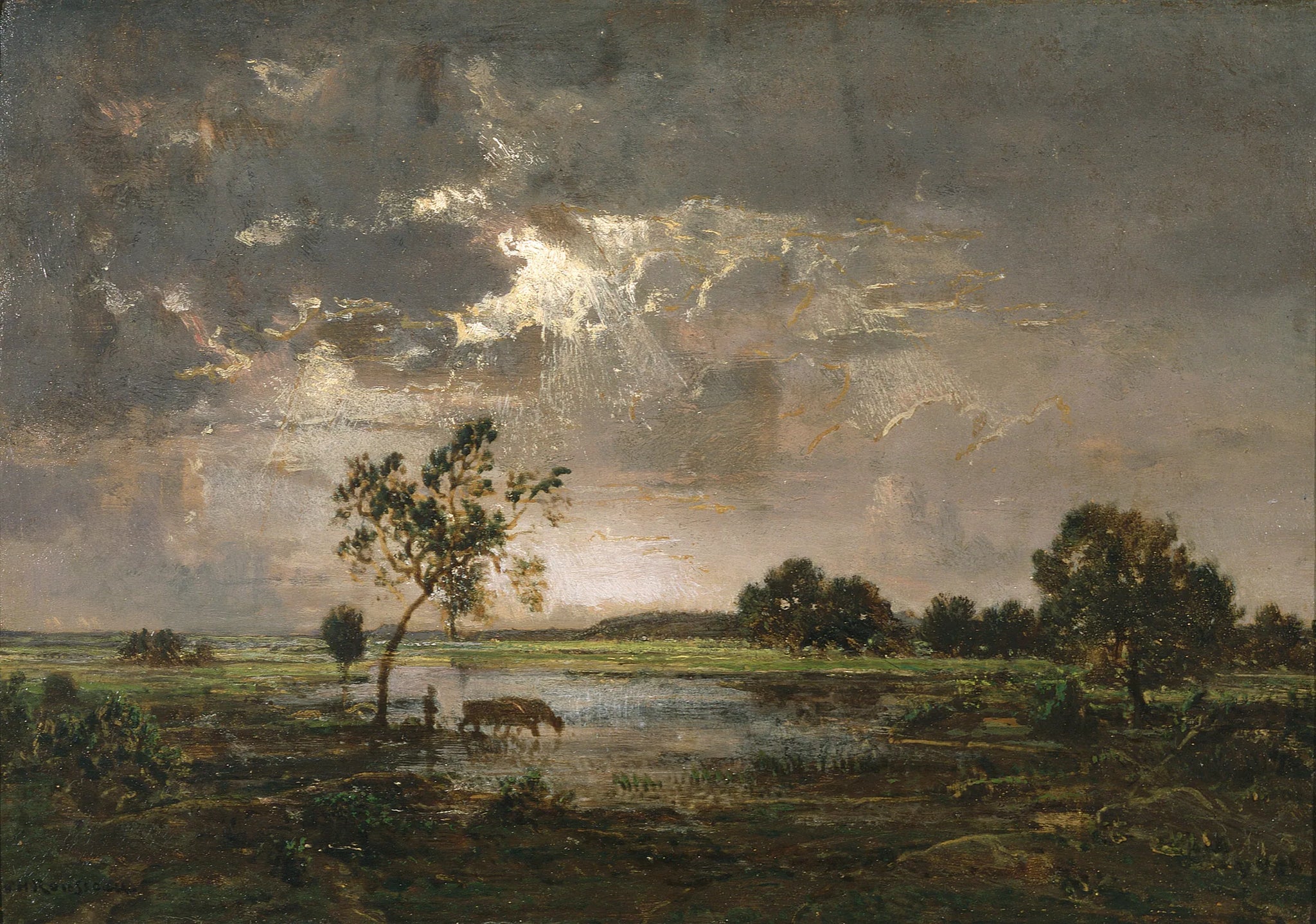 Paysage - Théodore Rousseau image 1 reproduction de peinture à l’huile