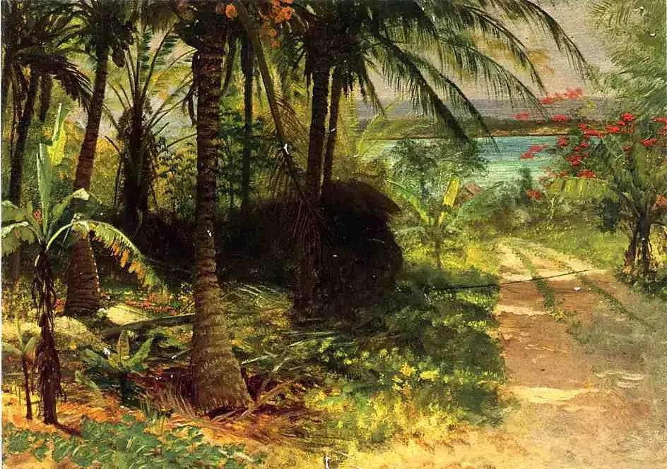 Paysage tropical - Albert Bierstadt image 1 copie de tableau peinte à la main