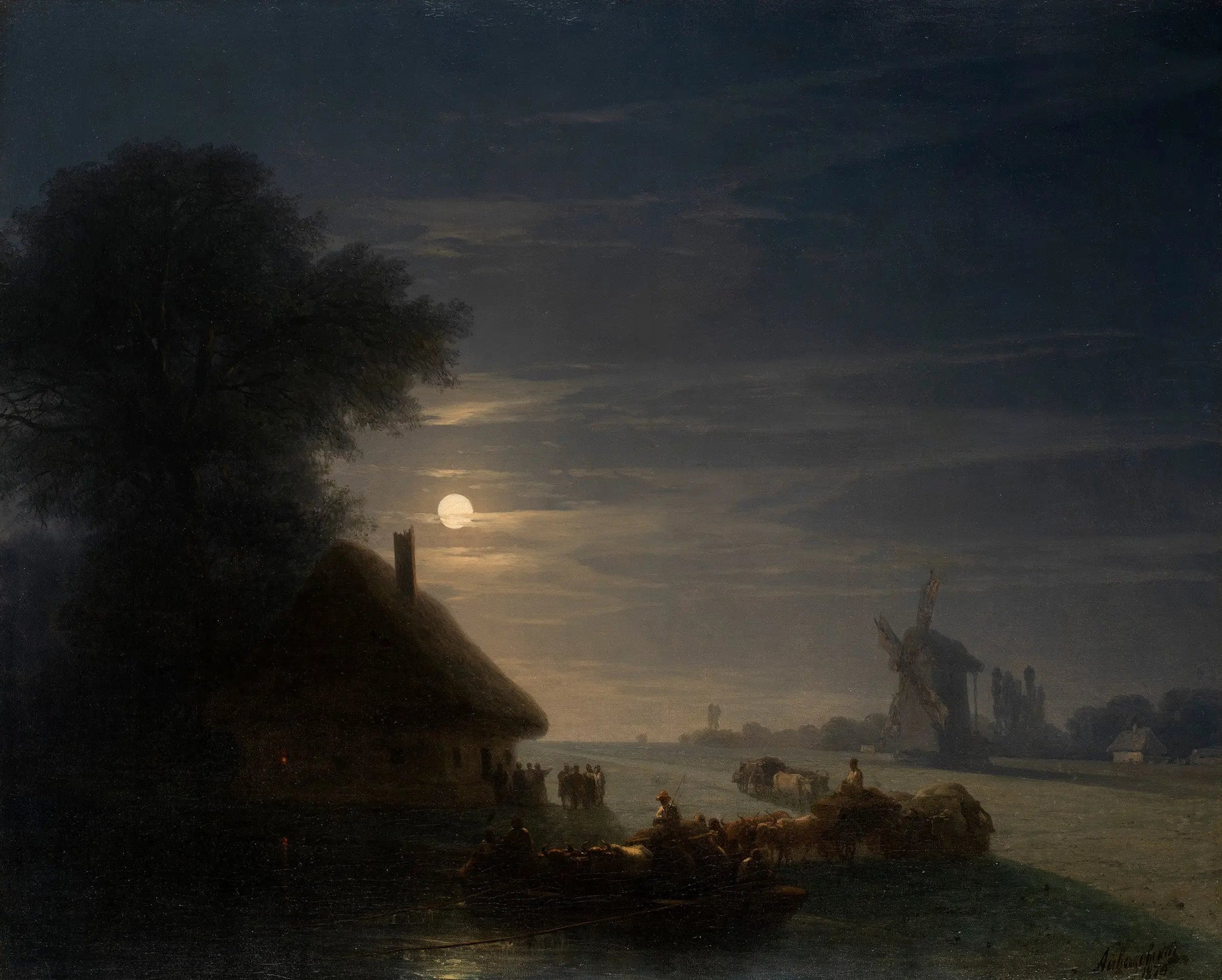 Paysage ukrainien de nuit - Ivan Aïvazovski image 1 reproduction réalisée par Alpha Reproduction