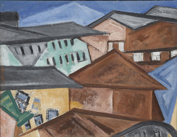 Paysage urbain. Toits - Olga Rozanova image 1 tableau peint à l’huile sur toile