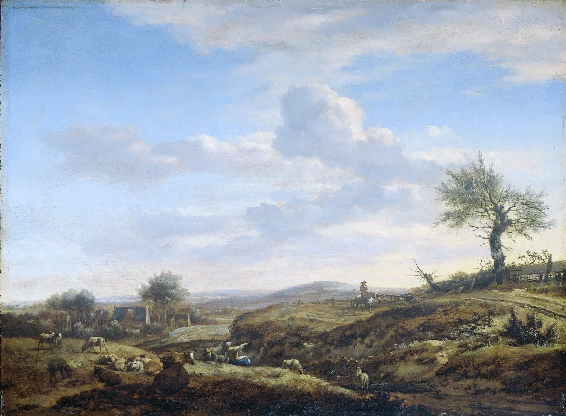 Paysage vallonné avec route en hauteur - Adriaen van de Velde image 1 tableau peint à l’huile sur toile