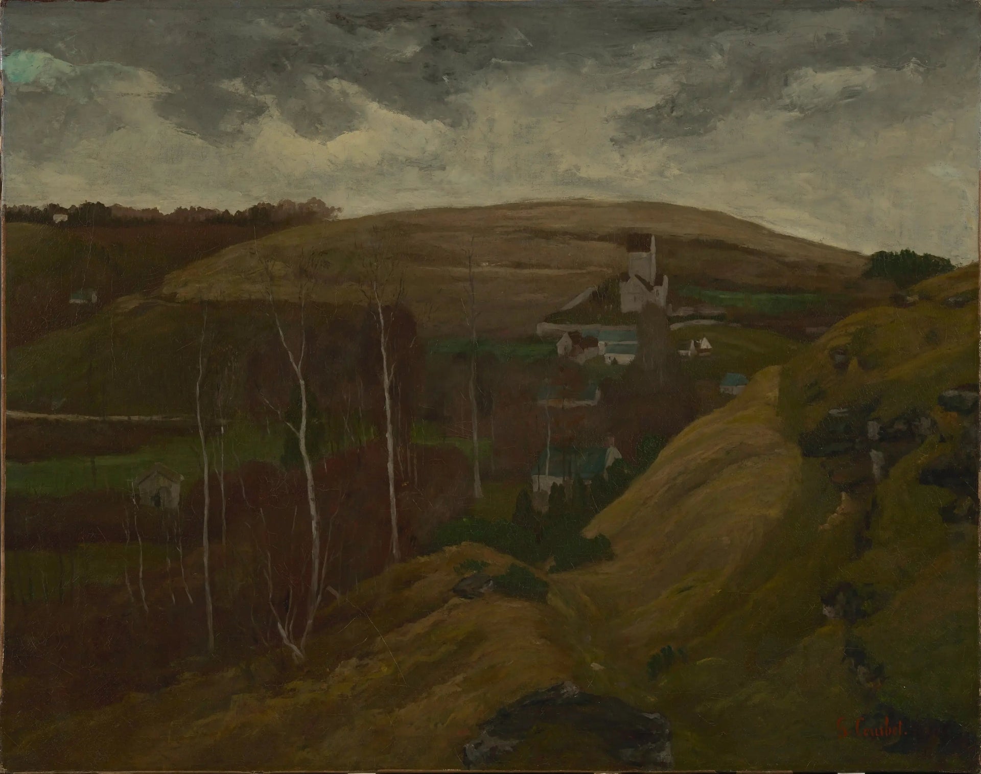 Paysage vallonné - Gustave Courbet image 1 reproduction de peinture à l’huile