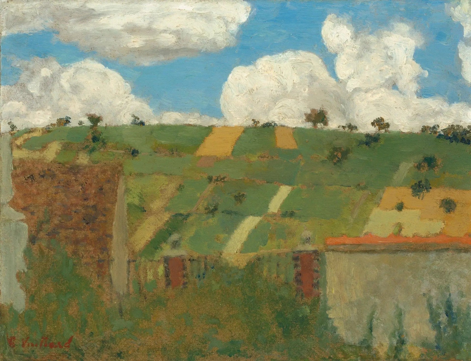 Paysage, Villeneuve-sur-Yonne - Édouard Vuillard image 1 tableau peint à l’huile sur toile