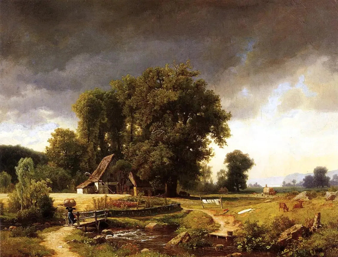 Paysage westphalien - Albert Bierstadt image 1 reproduction artisanale de tableau