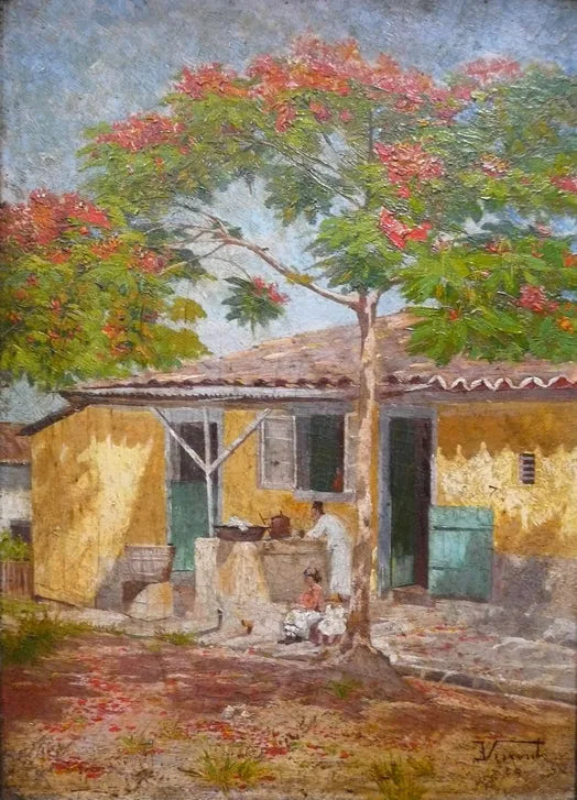 Paysagem com casa - Eliseu Visconti image 1 reproduction artisanale de tableau