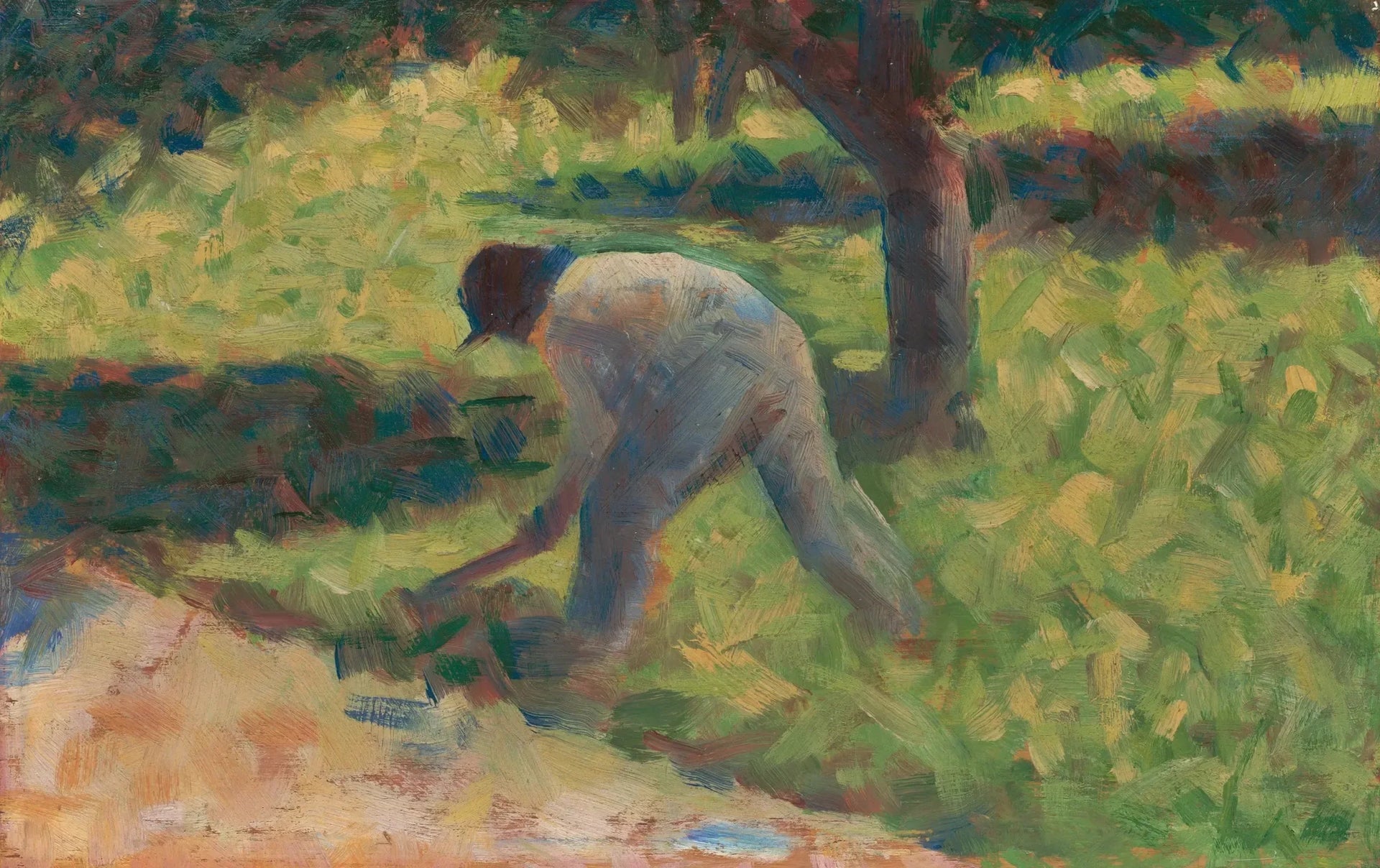 Paysan avec une houe - Georges Seurat image 1 copie de tableau peinte à la main