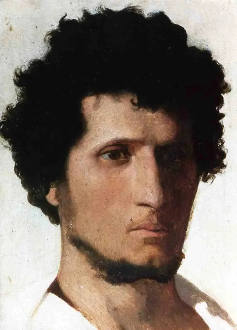Paysan de la campagne romaine, de face - Jean-Léon Gérôme image 1 tableau peint à l’huile sur toile
