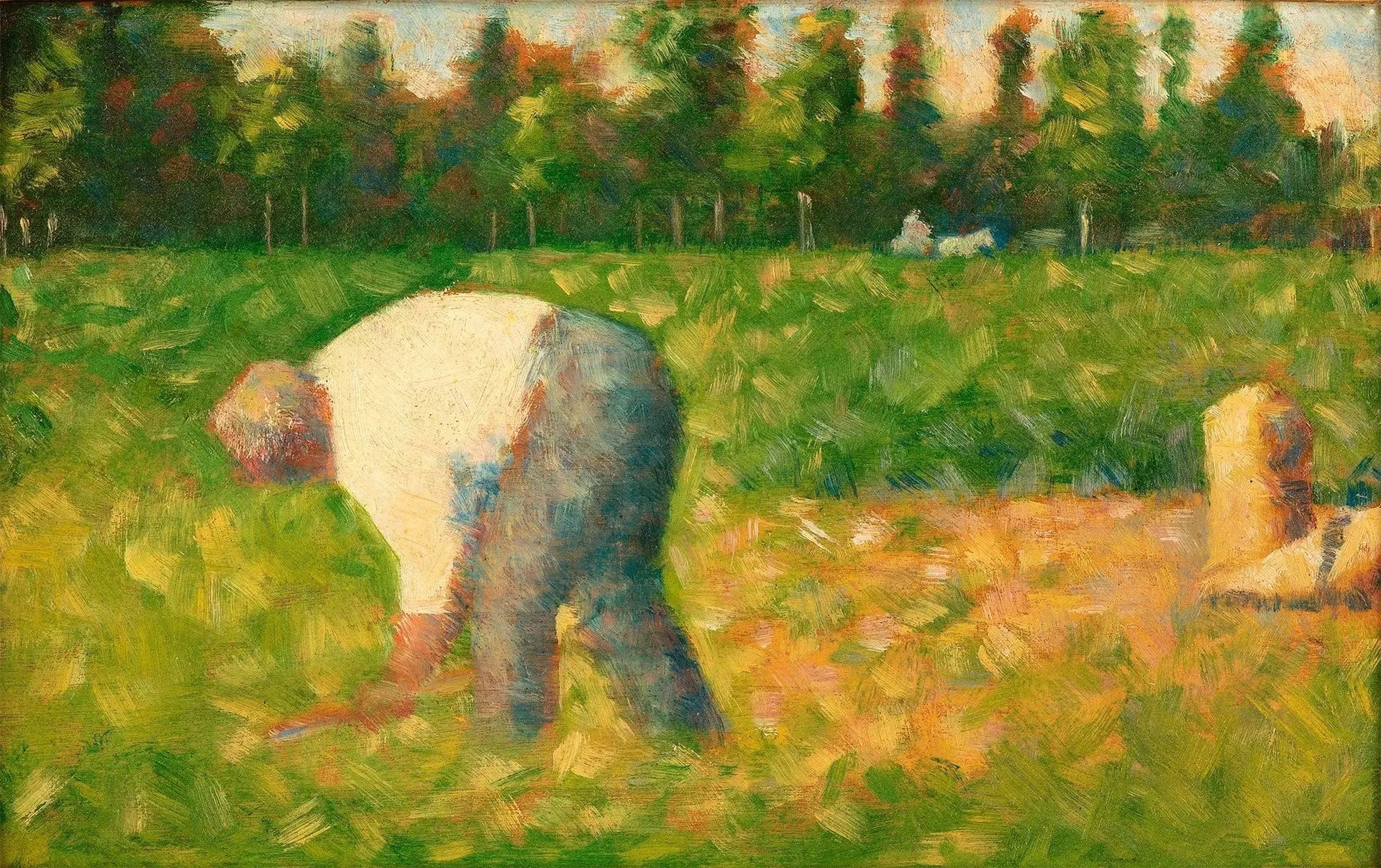 Paysan travaillant - Georges Seurat image 1 copie de tableau peinte à la main