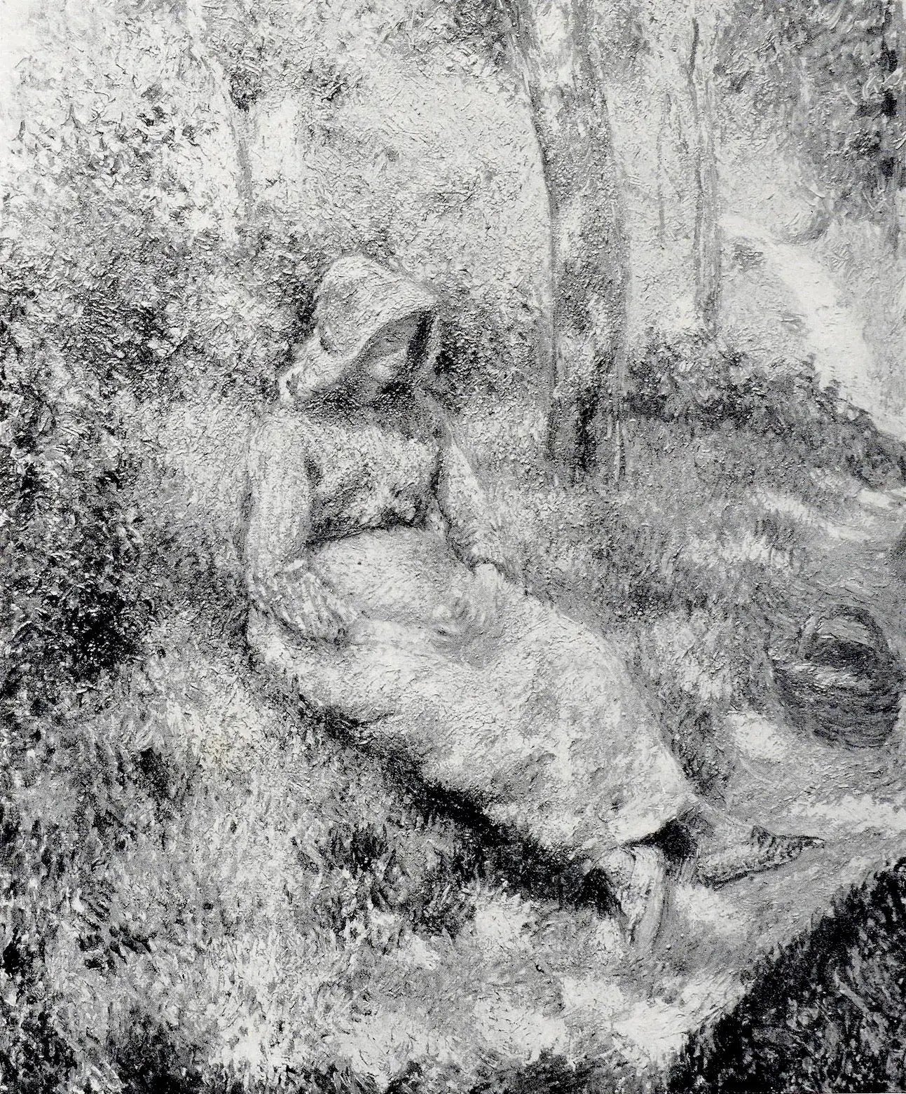Paysanne assise - Camille Pissarro image 1 copie de tableau peinte à la main
