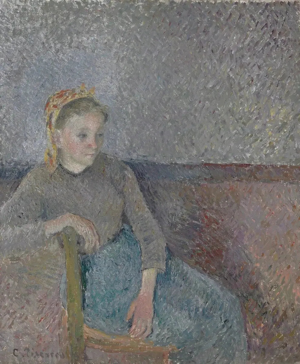 Paysanne assise - Camille Pissarro image 1 reproduction artisanale de tableau