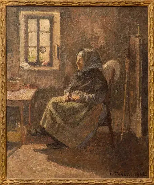 Paysanne assise. Intérieur à Moret - Camille Pissarro image 1 copie de tableau peinte à la main
