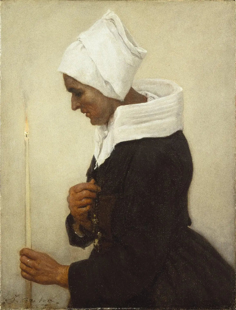 Paysanne bretonne tenant un cierge - Jules Breton