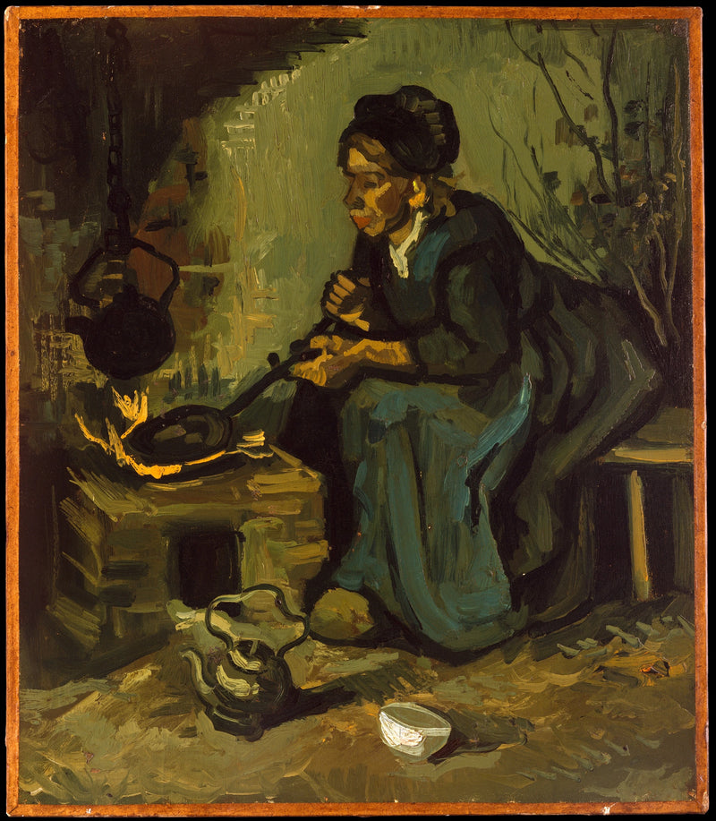 Paysanne cuisinant au coin du feu – Vincent van Gogh