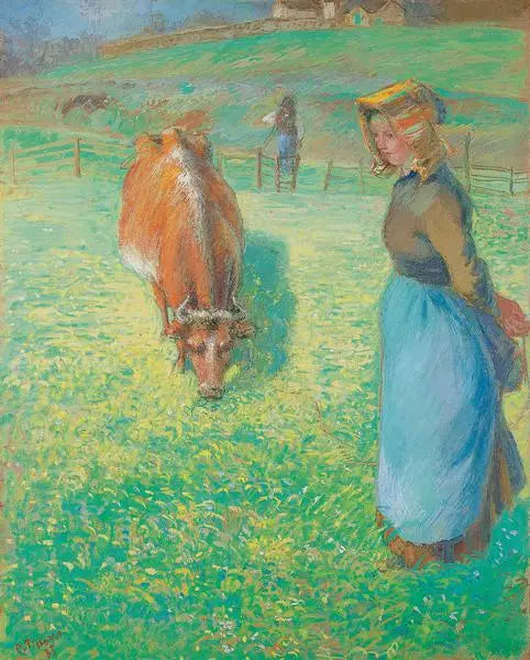 Paysanne gardant une vache, Osny - Camille Pissarro