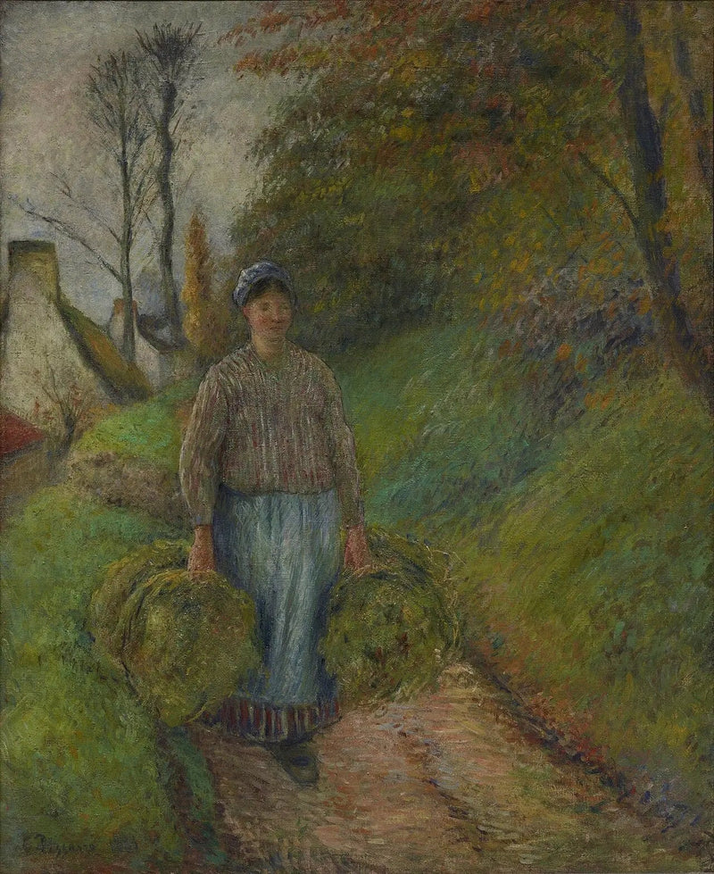 Paysanne portant deux balles de foin - Camille Pissarro