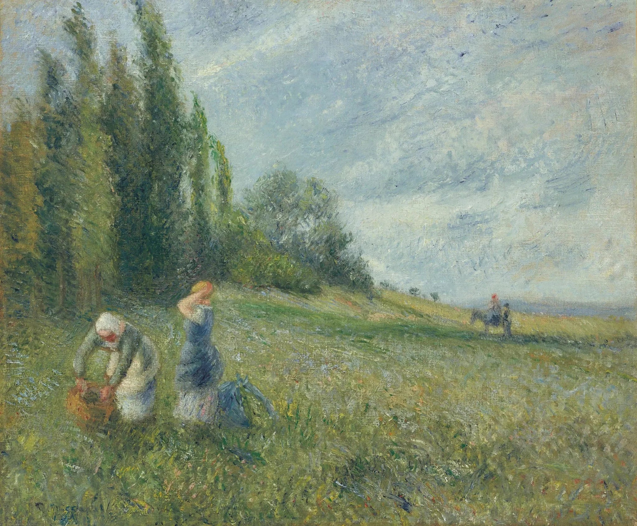 Paysannes dans les champs, Pontoise - Camille Pissarro image 1 copie peinte à la main à l’huile
