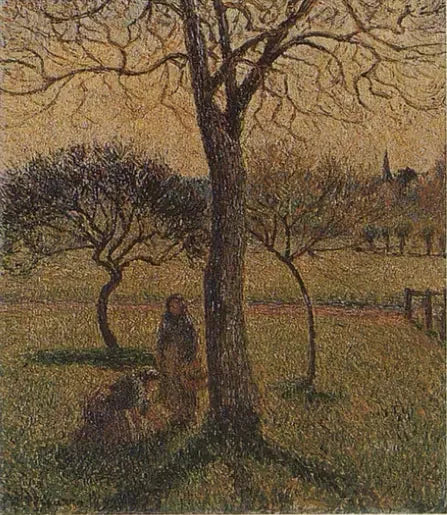 Paysannes près d'un noyer - Camille Pissarro