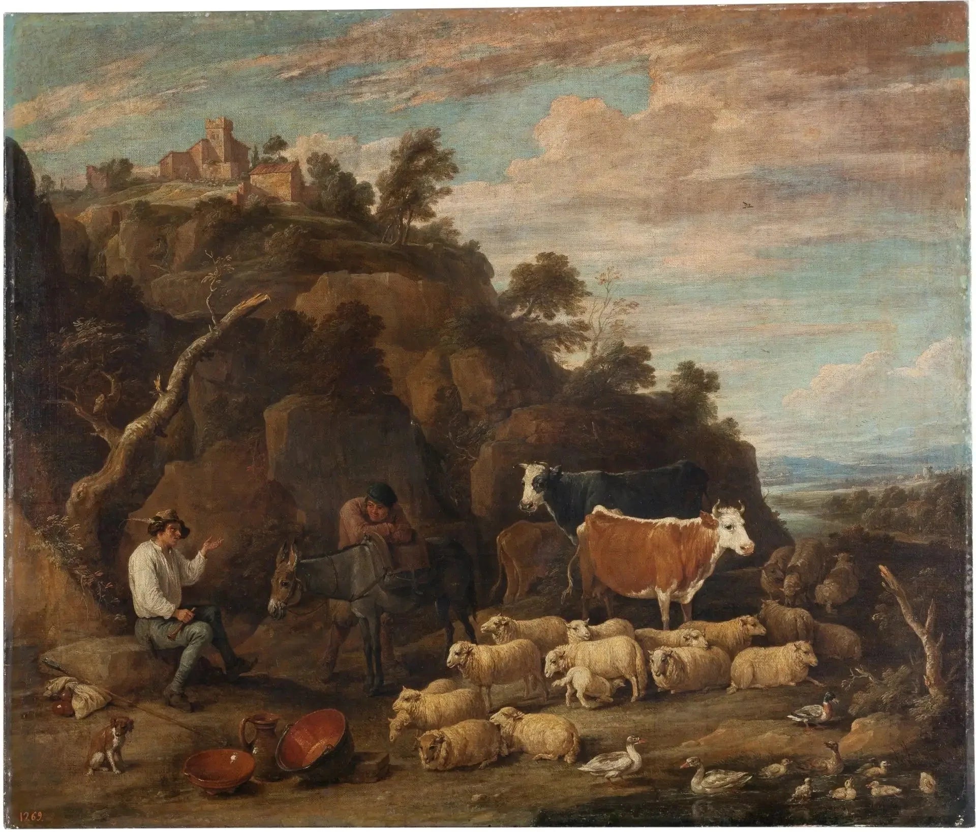 Paysans conversant - David Teniers le Jeune image 1 tableau peint à l’huile sur toile
