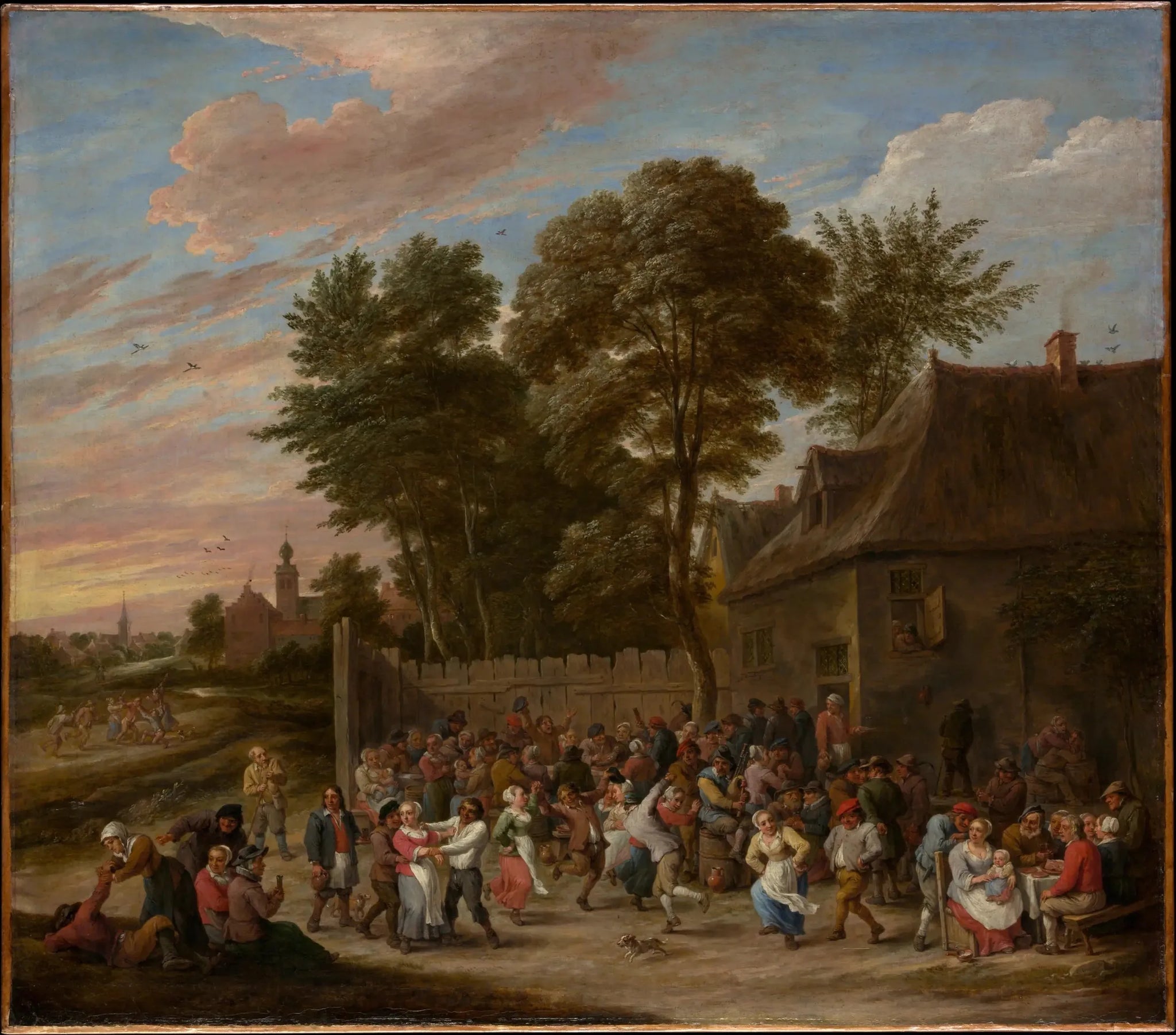 Paysans dansant et festoyant - David Teniers le Jeune image 1 reproduction de peinture à l’huile