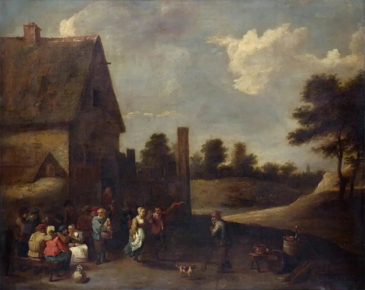 Paysans en fête - David Teniers le Jeune image 1 reproduction artisanale de tableau