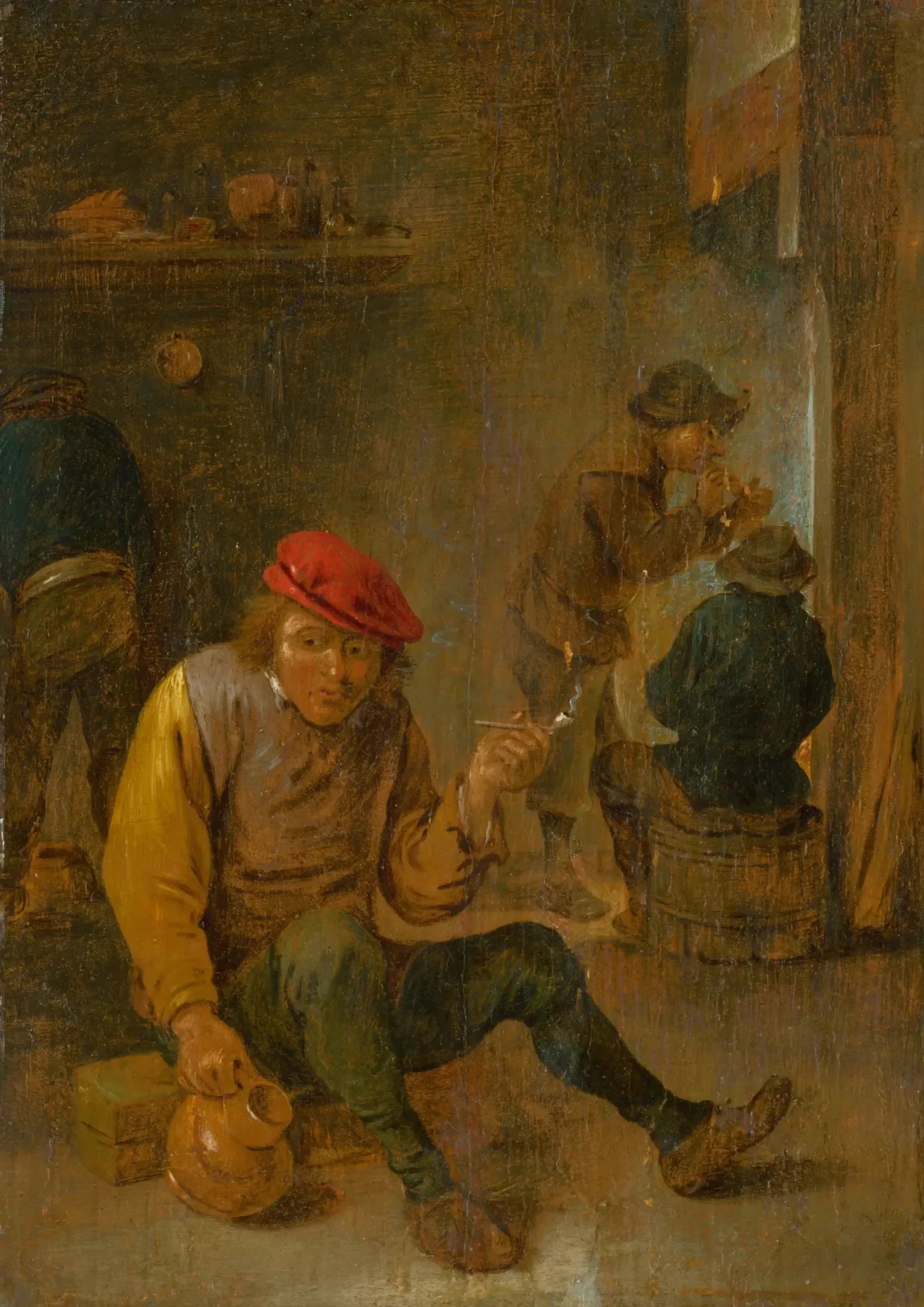 Paysans fumeurs (fumeurs de pipe) - David Teniers le Jeune image 1 copie peinte à la main à l’huile
