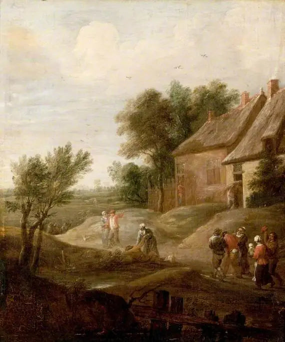 Paysans ivres rentrant chez eux - David Teniers le Jeune image 1 reproduction artisanale de tableau