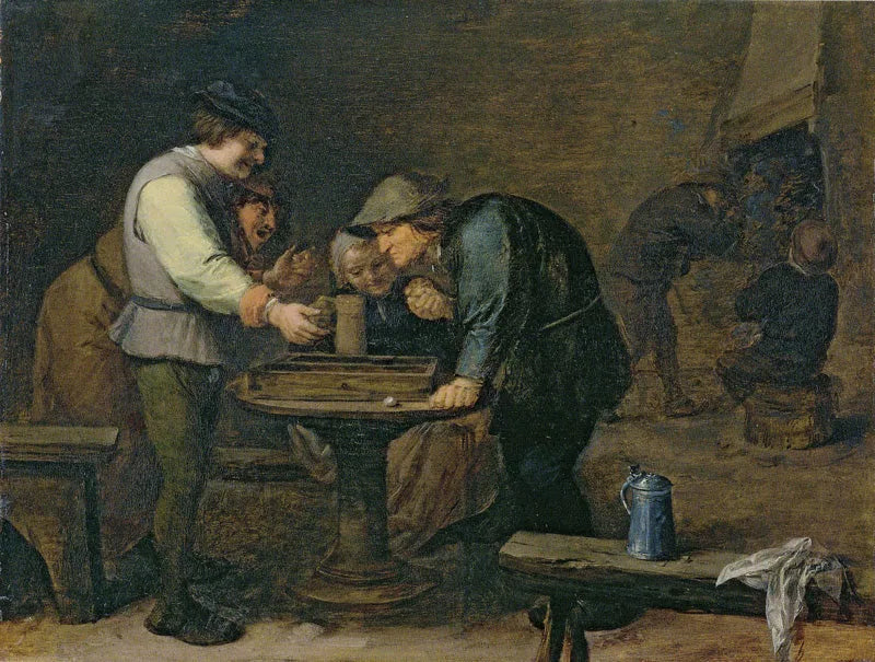 Paysans jouant au Tric Trac - Adriaen Brouwer image 1 copie de tableau peinte à la main