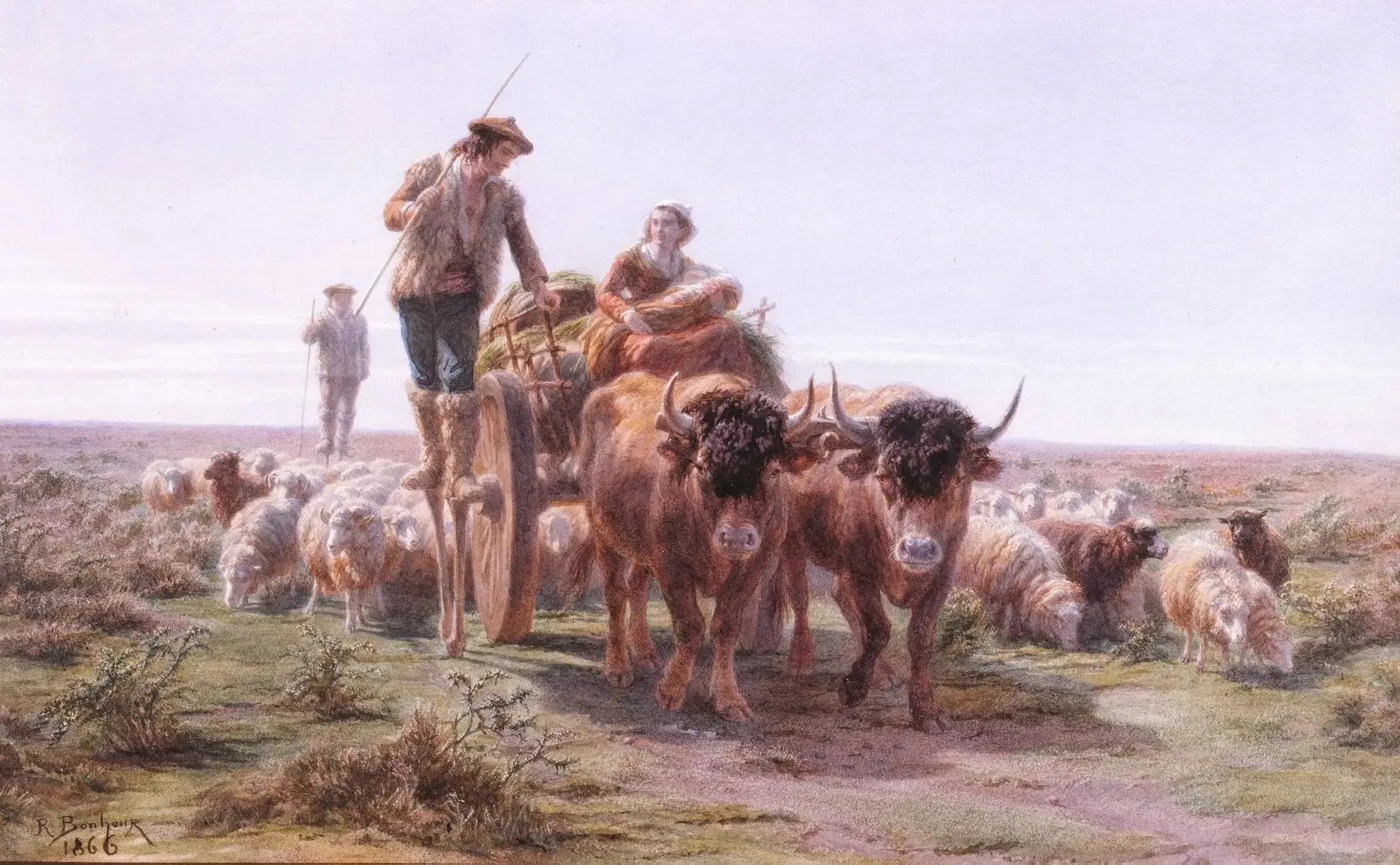 Paysans landais allant au marché - Rosa Bonheur image 1 reproduction de peinture à l’huile