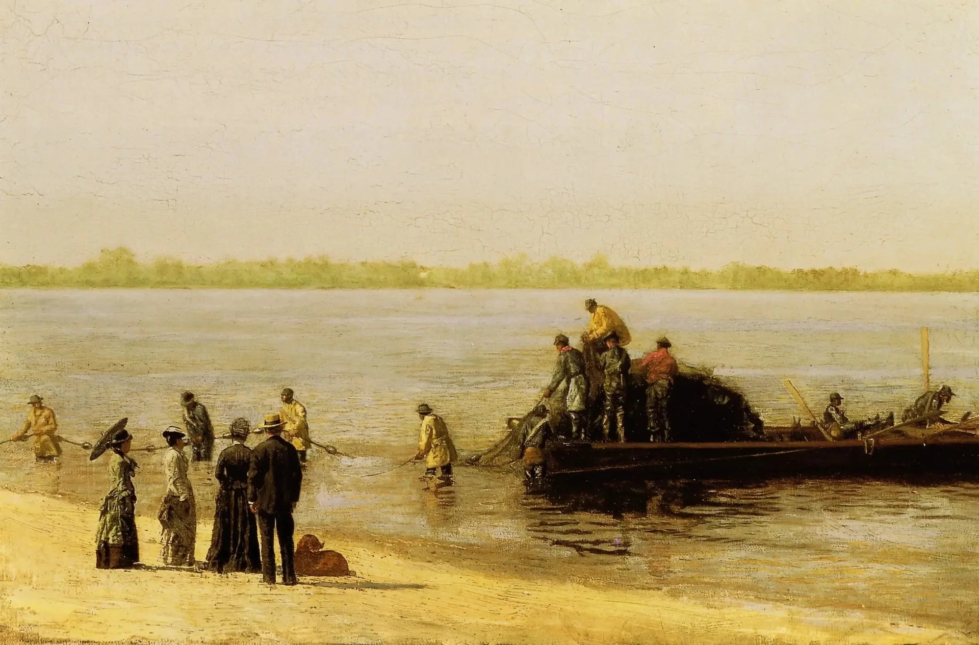 Pêche à l'alose à Gloucester sur le fleuve Delaware - Thomas Eakins image 1 reproduction d’œuvre d’art à l’huile