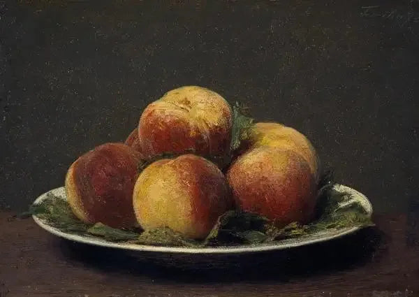 Pêches sur un plat - Henri Fantin-Latour image 1 copie peinte à la main à l’huile