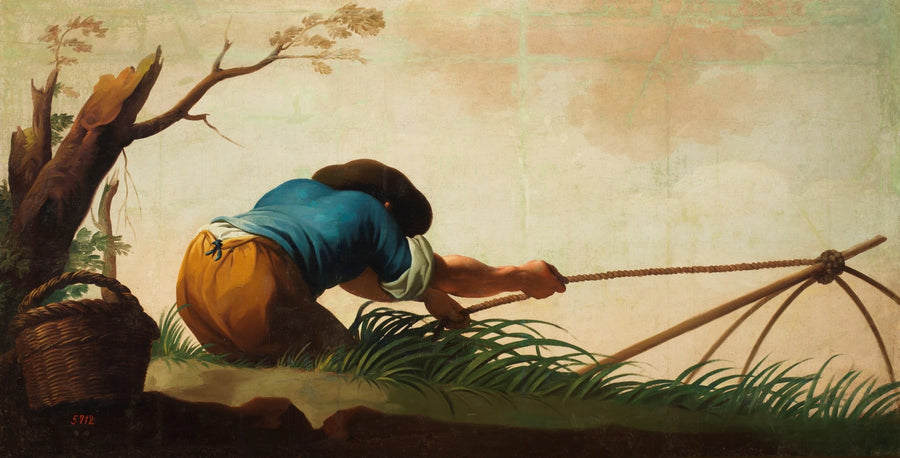 Un pêcheur avec un filet - Zacarías González Velázquez