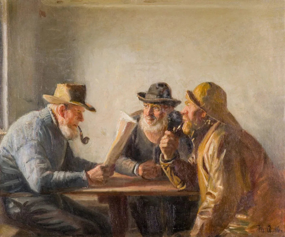 Pêcheurs à l'auberge - Michael Peter Ancher image 1 copie de tableau peinte à la main