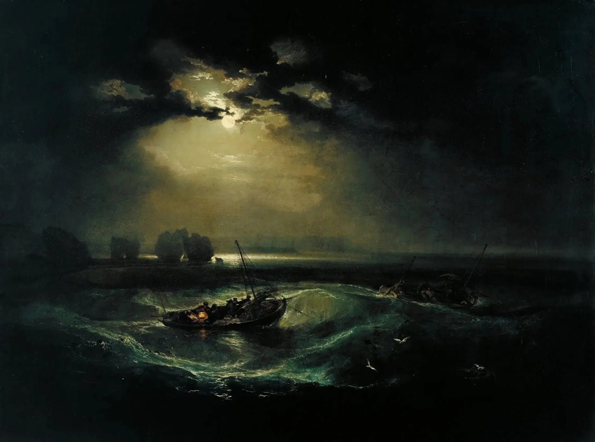 Pêcheurs en mer - J. M. W. Turner image 1 reproduction artisanale de tableau