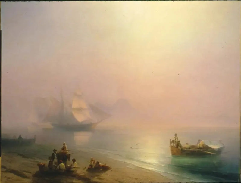 Pêcheurs et leurs familles sur la rive de la baie de Naples - Ivan Aïvazovski