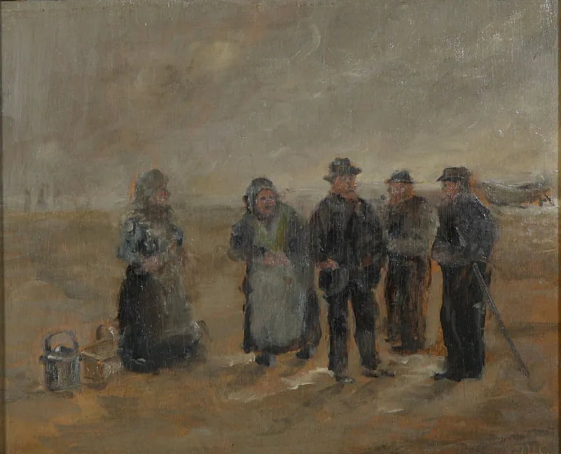 Pêcheurs et pêcheuses sur la plage. - Michael Peter Ancher