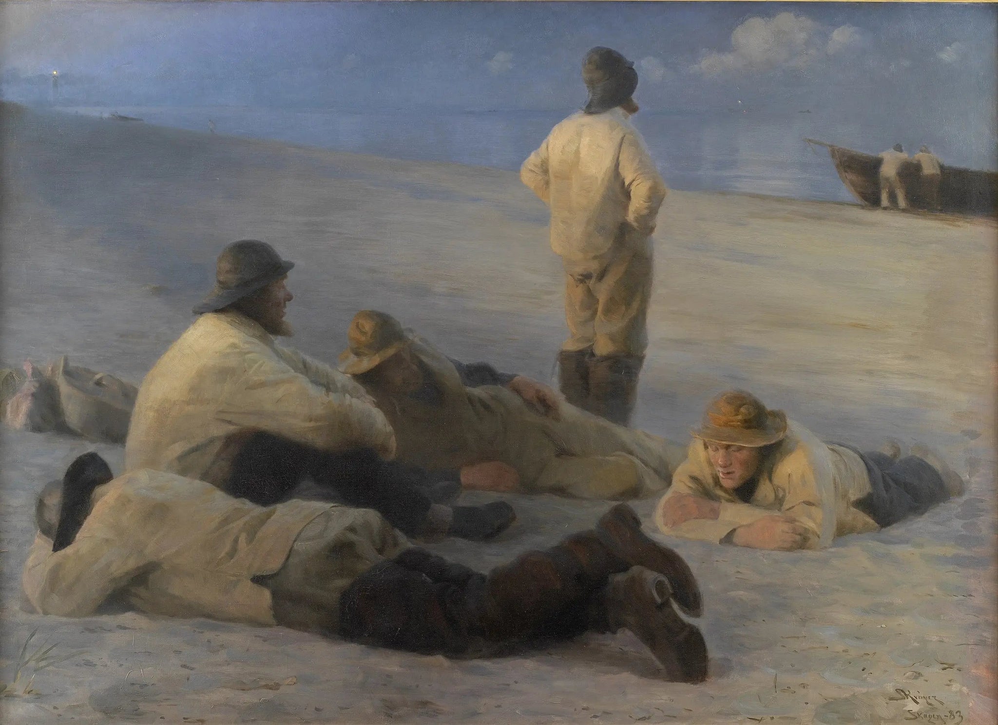 Pêcheurs sur la plage de Skagen - Peder Severin Krøyer image 1 tableau peint à l’huile sur toile