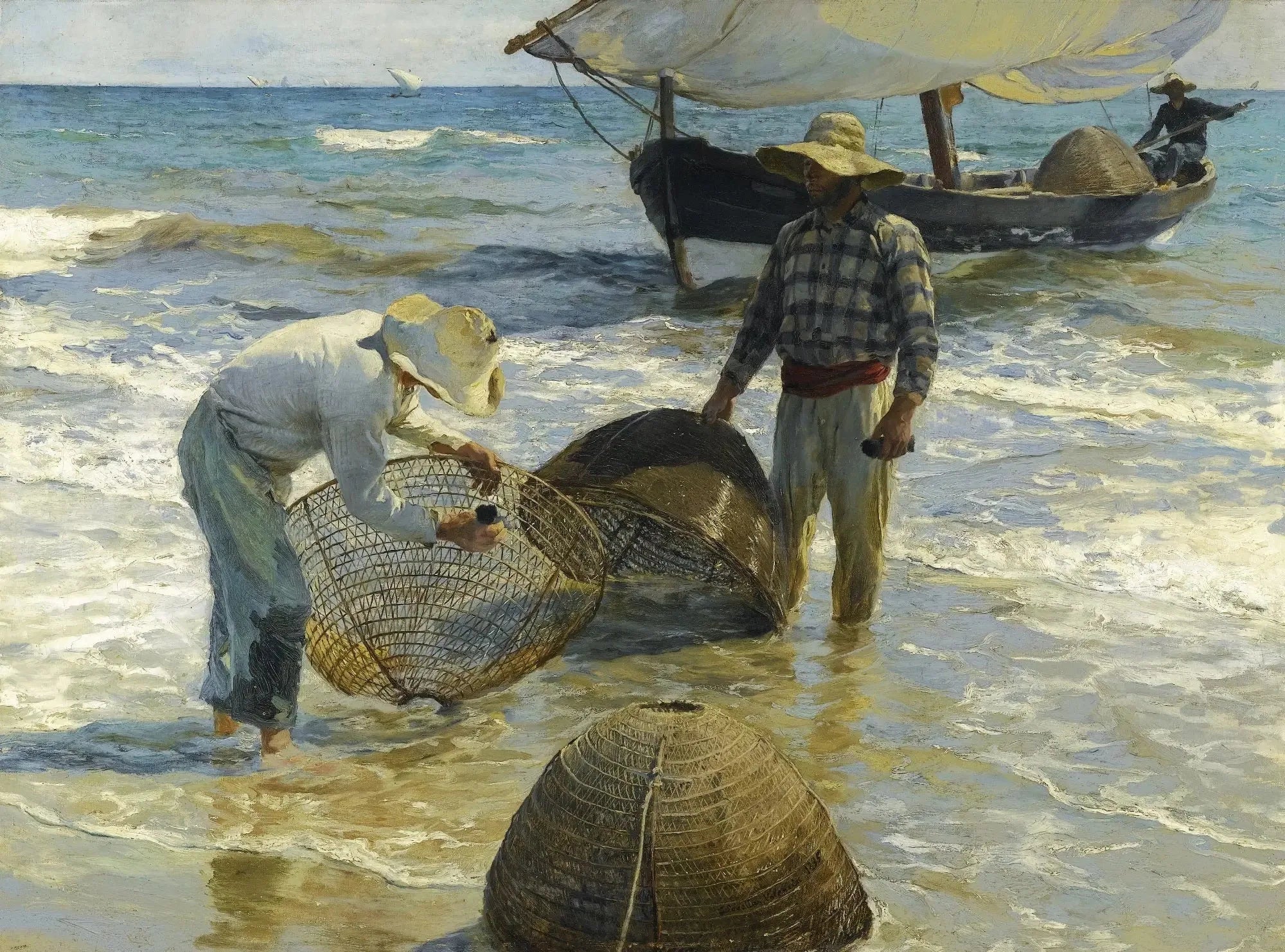 Pêcheurs valenciens - Joaquín Sorolla image 1 copie peinte à la main à l’huile
