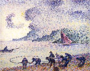 Pêcheurs (Var) - Henri-Edmond Cross image 1 tableau peint à l’huile sur toile