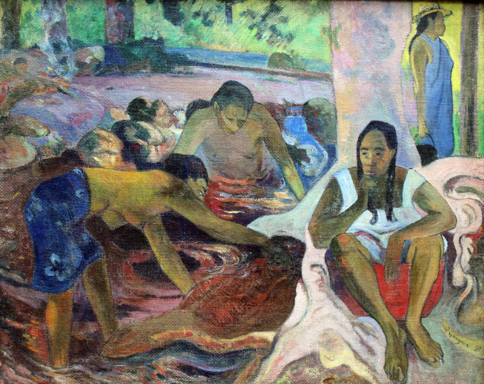 Pêcheuses Tahitiennes - Paul Gauguin image 1 copie de tableau peinte à la main
