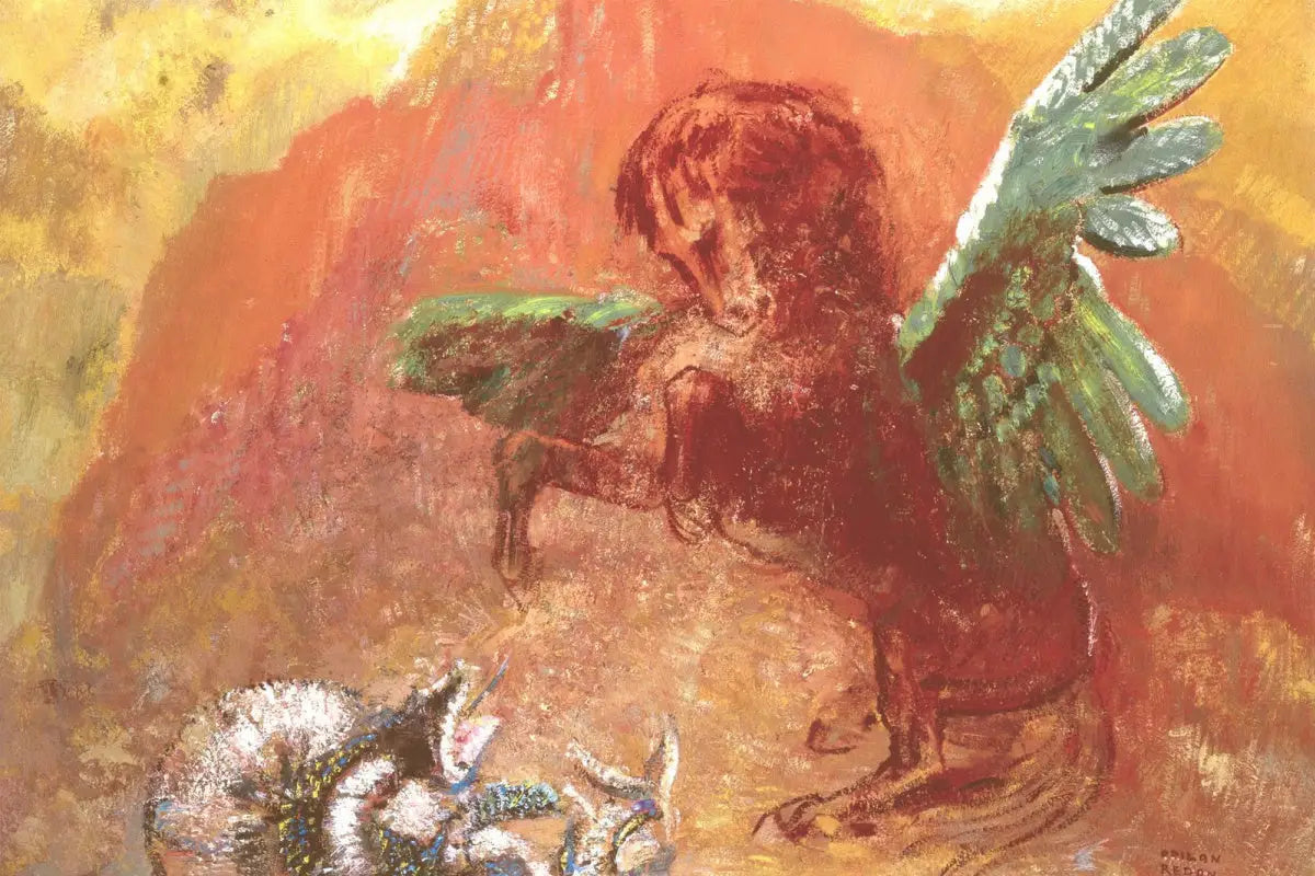 Pégase et l'Hydre - Odilon Redon image 1 tableau peint à l’huile sur toile