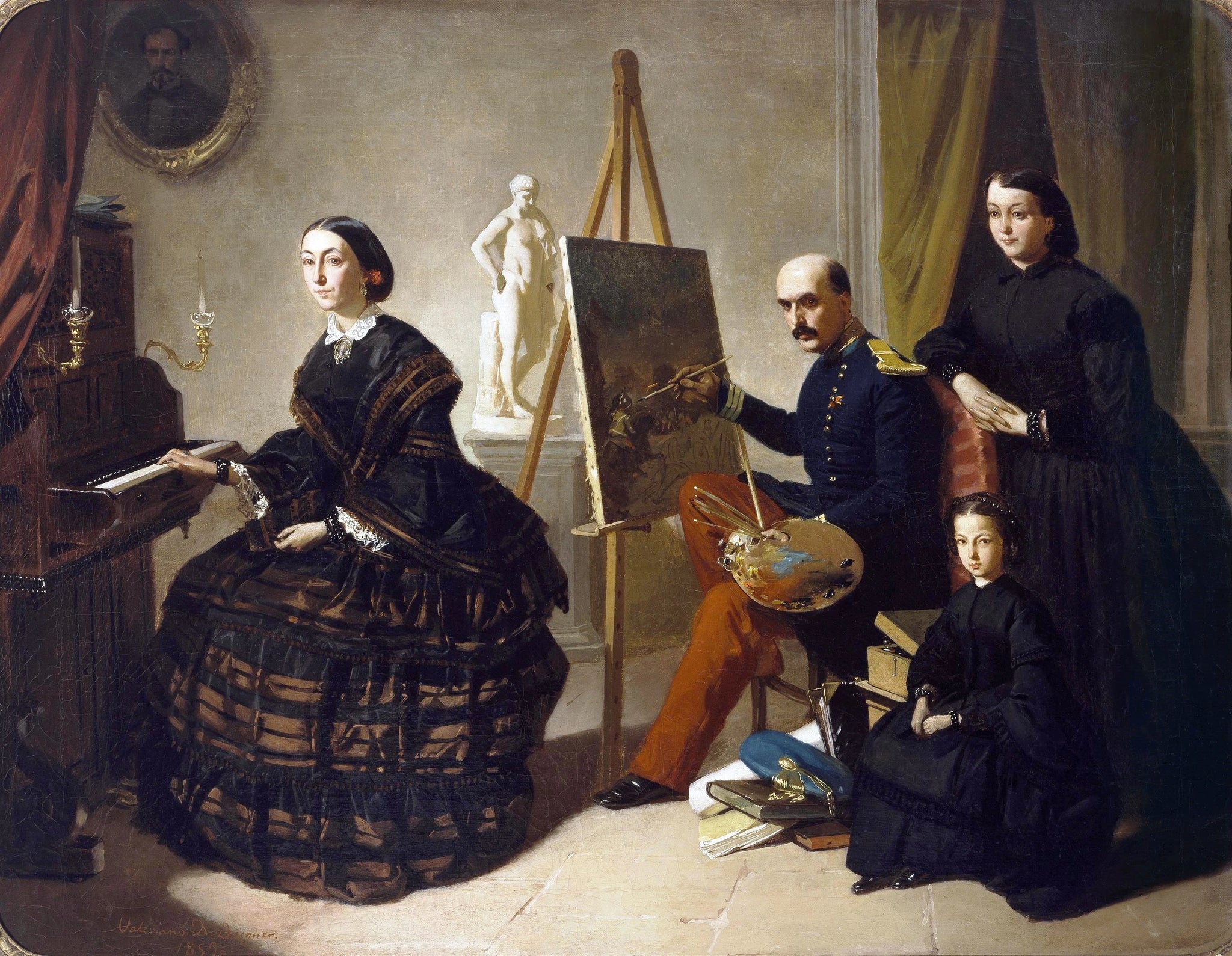 Le peintre carliste et sa famille - Valeriano Domínguez Bécquer