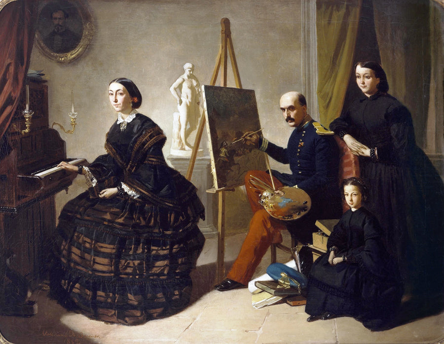 Le peintre carliste et sa famille - Valeriano Domínguez Bécquer
