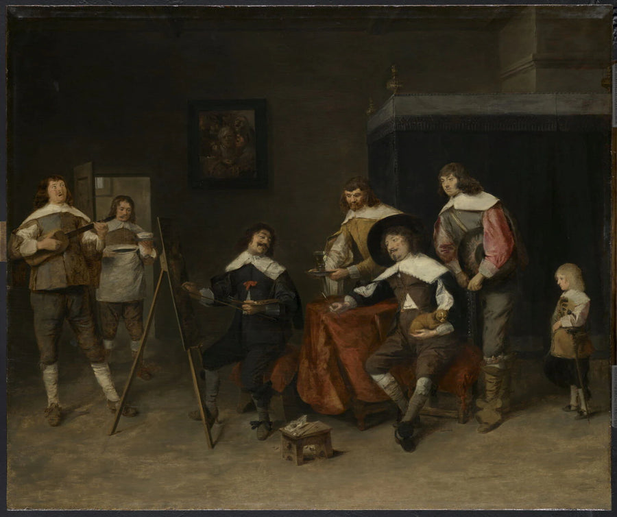 Peintre faisant un portrait, autrefois dit L'atelier de Craesbeeck - Joos van Craesbeeck